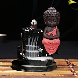 Little Monk Small Buddha Backflow Ceramic Incense Burner