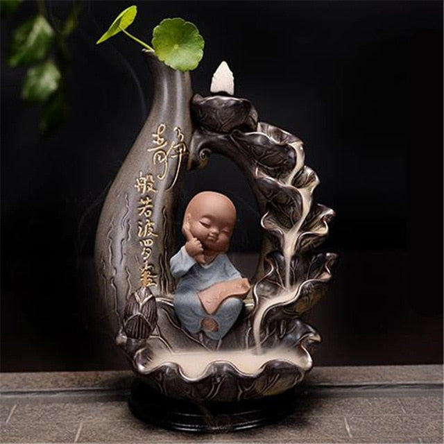 Decorative Little Monk Waterfall Backflow Incense Burner – My Incense Burner