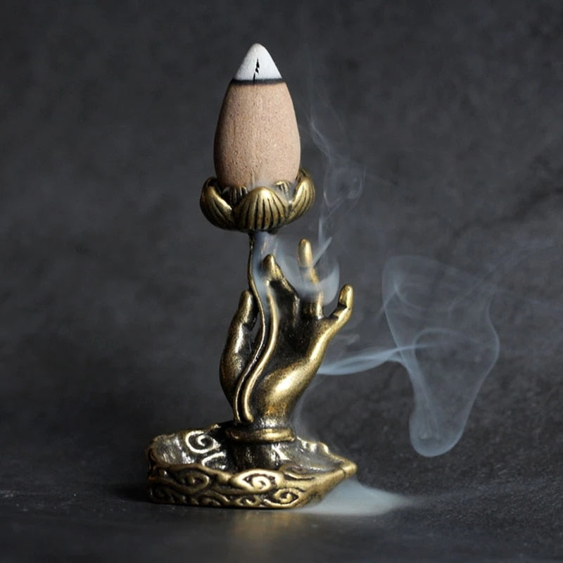 Copper Flower Backflow Incense Burner