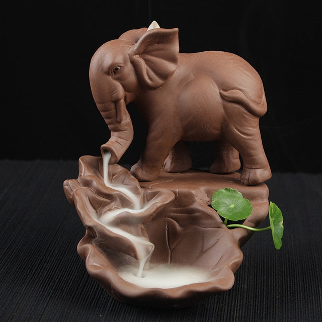 Clay Elephant Backflow Incense Burner – My Incense Burner