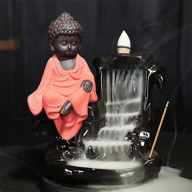 Ceramic Backflow Incense Burner Small Buddha